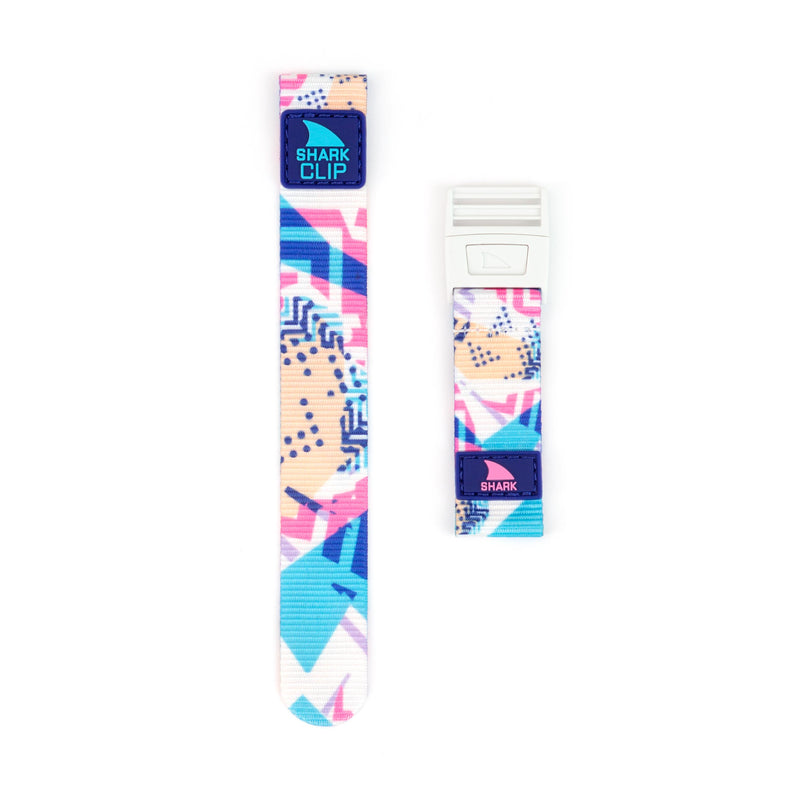 Two vibrant Freestyle Space Cadet Clip Strap Kits featuring abstract designs and clip closure; perfect for your smartwatch.