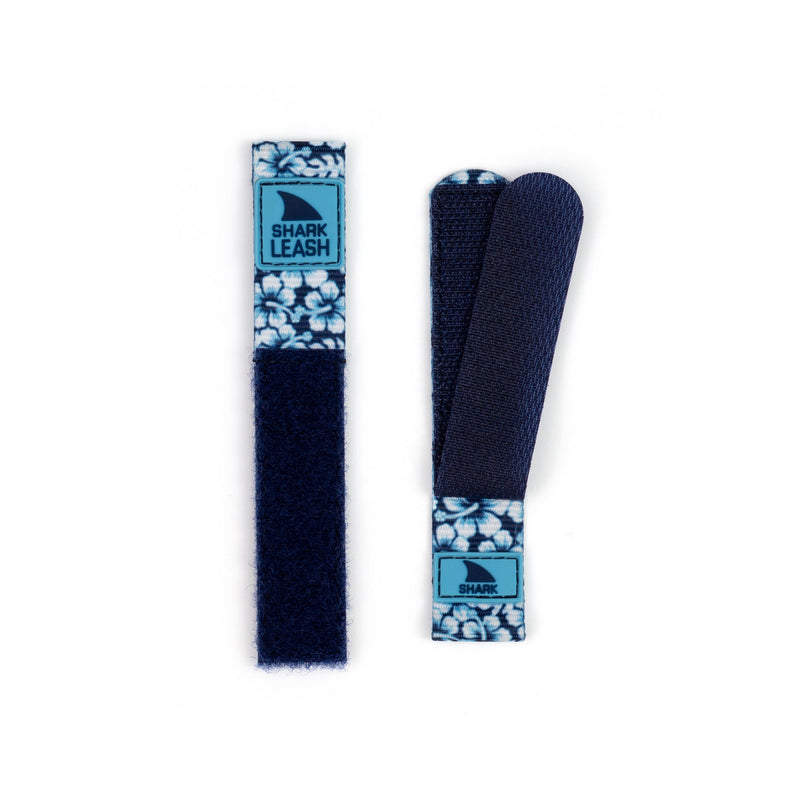 Two Freestyle STRAP KIT - LEASH - BLUE HIBISCUS straps with a floral pattern, displayed side by side on a white background.