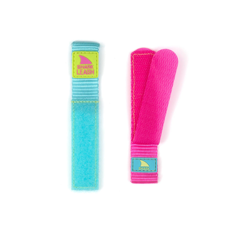 Two Freestyle STRAP KIT - LEASH - POPSICLE straps, blue-green and pink, marked with Shark Leash branding, displayed against a white background.