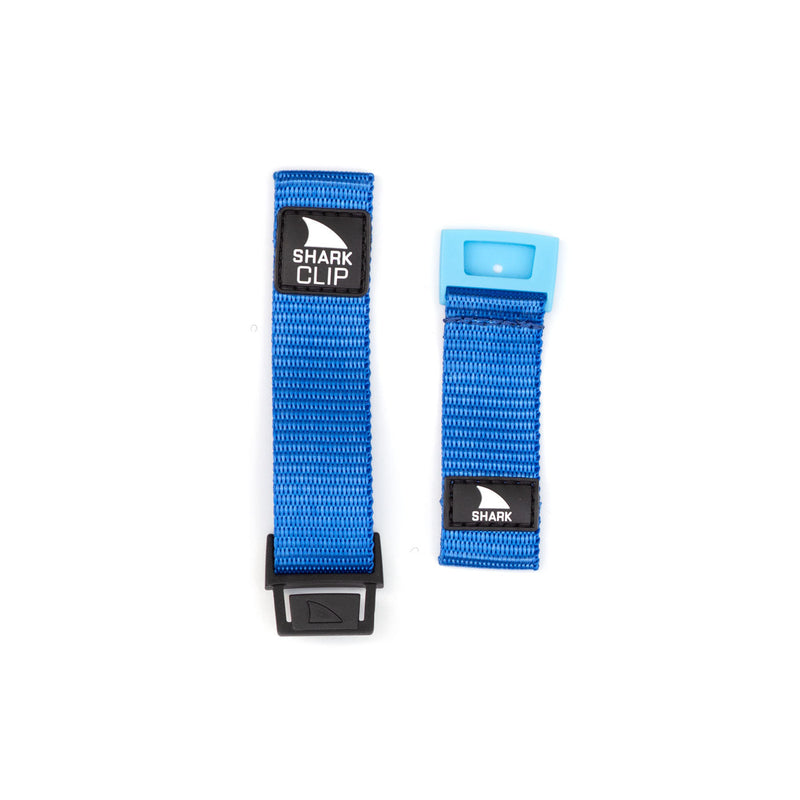 Two Freestyle STRAP KIT - CLIP - DEEP BLUE SEA nylon straps with smart clip closure and black & blue plastic buckles.