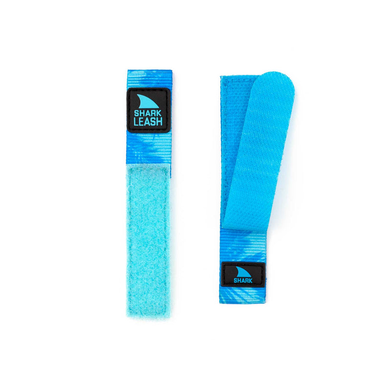 Two Freestyle STRAP KIT - LEASH - BLUE PALMS straps, one fastened and one unfastened, on a white background.