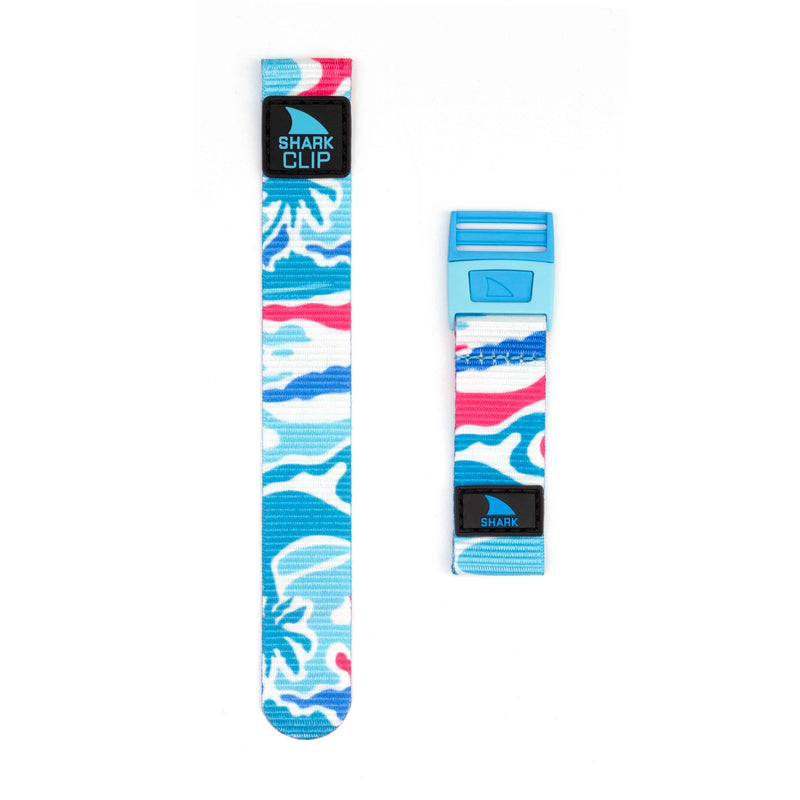 Freestyles STRAP KIT - CLIP - ALOHA MIRAGE BLUE features a secure Shark Clip closure for colorful smart watch style.