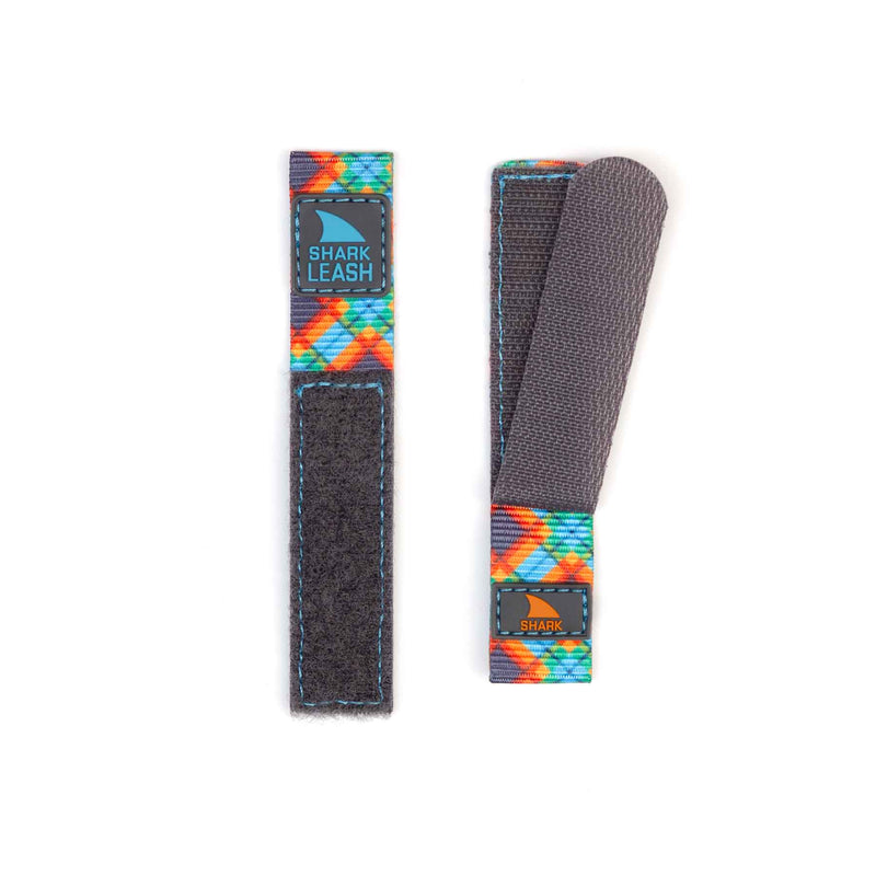 Two Freestyle STRAP KIT - LEASH - TARTAN BLUE PLAID straps, with one fastened and one unfastened, displayed on a white background.