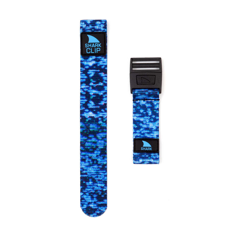 Freestyle STRAP KIT - CLIP - BLUE SHOCKWAVE: two blue patterned bands, one featuring a buckle, designed for your smartwatch.