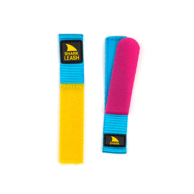 Two Freestyle STRAP KIT - LEASH - CYAN/YELLOW straps placed next to each other on a white background.
