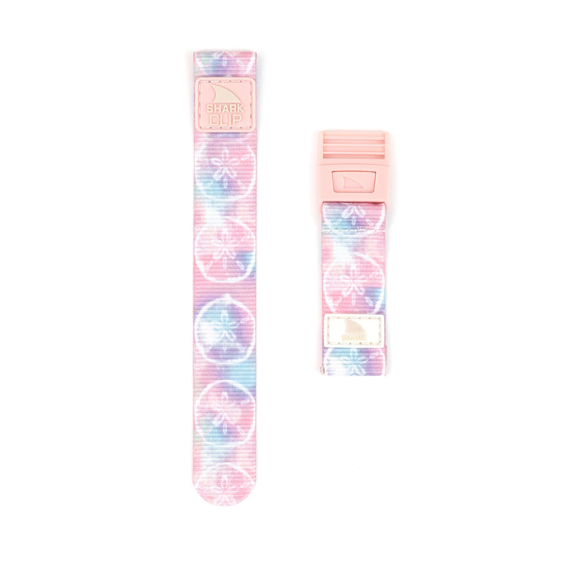 Two Freestyle STRAP KIT - CLIP - PINK SAND DOLLAR straps with pink clips, displayed side by side on a white background.