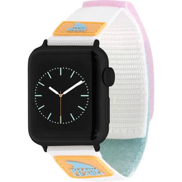 Apple Watch™ with Freestyle blue tie dye Leash strap featuring Shark branding on the band.