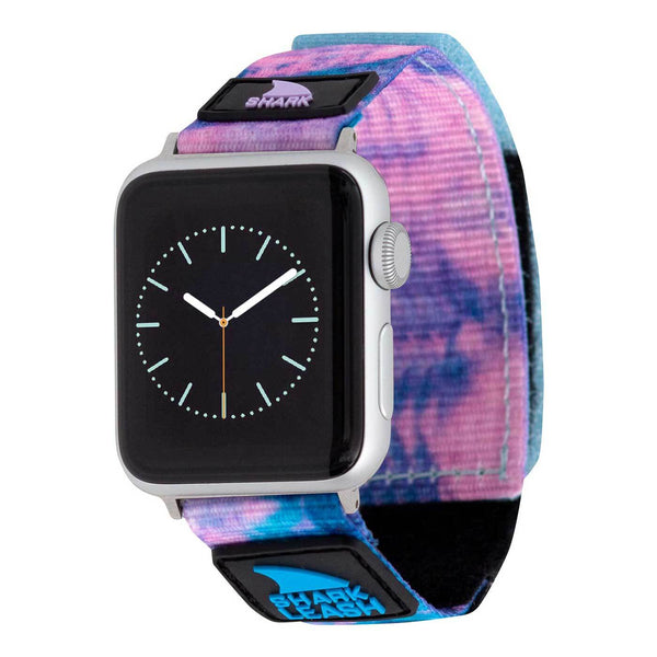 Freestyle watch with a purple and blue tie-dye strap, featuring an analog face and an adjustable leash closure.