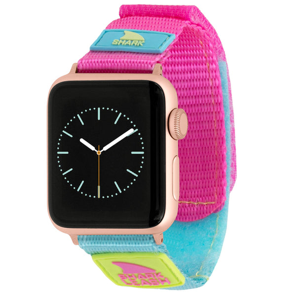 Freestyles Apple Watch™ Leash Strap Popsicle featuring a vibrant pink, blue, and green fabric design.