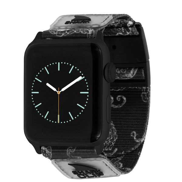 Freestyle Apple Watch™ Clip Strap Octopus Black: smartwatch with an analog display, dragon design, and clip closure.