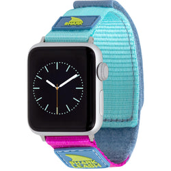 The Freestyle APPLE WATCH™ LEASH STRAP NANTUCKET features blue and pink colors, a Shark logo, and a secure leash closure.
