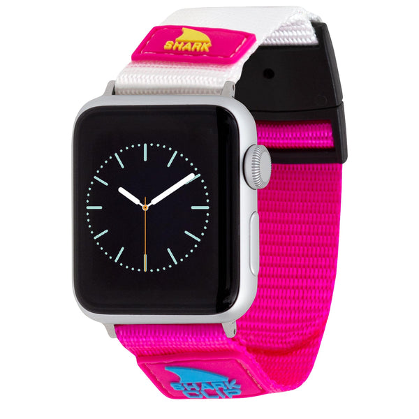 Freestyles APPLE WATCH™ CLIP STRAP STRAWBERRY SUNDAE showcases a vibrant strap with a SHARK label on the clip.