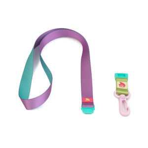 The Freestyle Lanyard & Key Chain - Sour Apple features a green and pink buckle with a Shark Clip for convenient carrying.