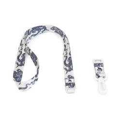 White Freestyle Lanyard & Key Chain - Octopus with detachable white plastic clip.