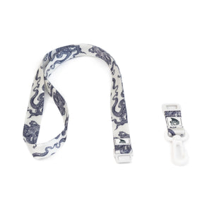 White Freestyle Lanyard & Key Chain - Octopus with detachable white plastic clip.