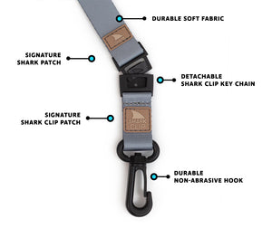 Freestyle Lanyard & Key Chain - Sahara features a shark clip, soft fabric, shark patch, clip patch, and key chain accessory.
