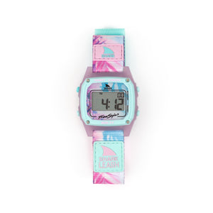 Freestyle SHARK CLASSIC LEASH BIMINI PALMS: a digital watch with pastel tie-dye strap, perfect for a tropical lifestyle.