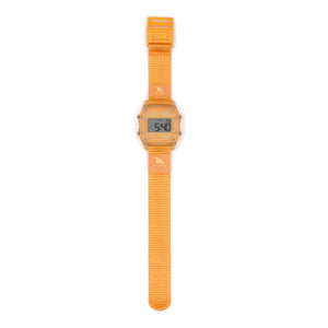 Freestyle SHARK CLASSIC CLIP TANGERINE watch, 300ft water resistance, displayed flat on a white surface.