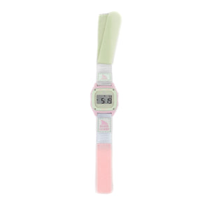 Freestyle SHARK CLASSIC LEASH OUTER BANKS digital watch with pink/green strap, grey face, and active display.