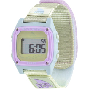Freestyle SHARK CLASSIC LEASH NEWPORT: digital watch with pastel face, beige strap, and signature Shark Leash Newport design.