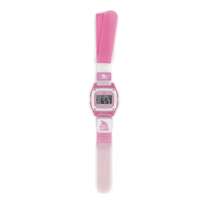 Freestyle SHARK CLASSIC LEASH PINK CRUSH kids watch with rectangular face, Velcro strap, and a digital display.