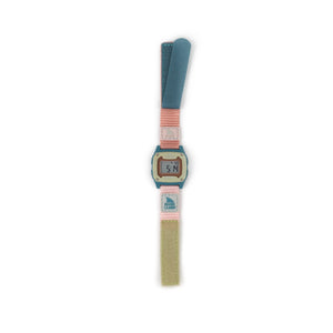 Freestyle SHARK MINI LEASH CABO: a digital, water-resistant watch featuring a multicolored strap and a rectangular face.