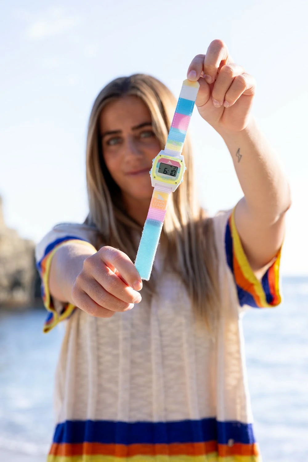 Brightwave leash strap held up to the light