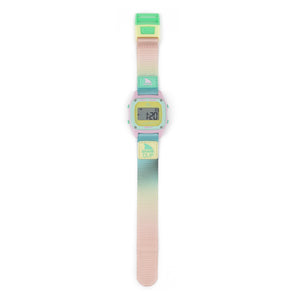 Freestyle SHARK CLASSIC CLIP SCENIC SKY: pastel digital watch, water-resistant, rectangular face, fabric strap; colorful design inspired by scenic skies.