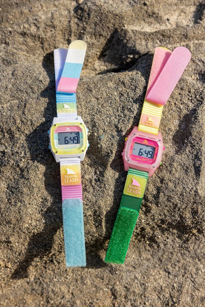 Surfer Girl and Brightwave Shark Classic Leash watches side by side