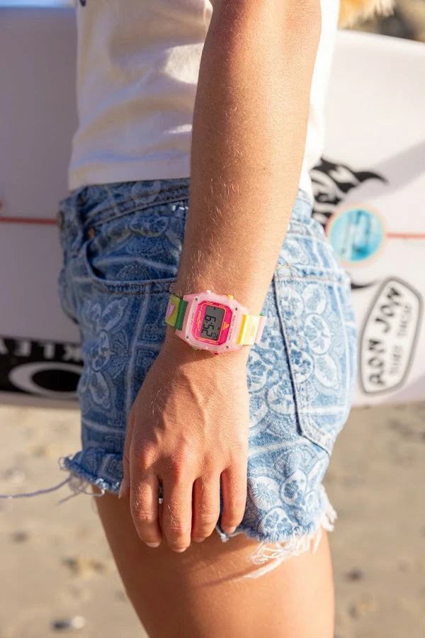 Surfer Girl watch worn with denim