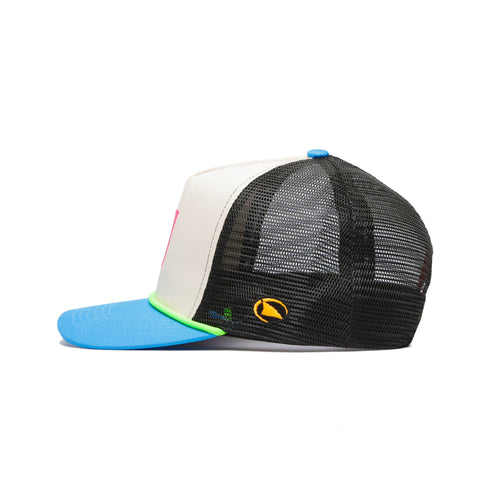 Fin Patrol Trucker Snapback Hat Black Neon