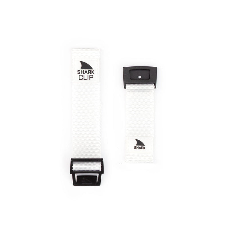 Two white Freestyle STRAP KIT - CLIP - MONOCHROME bands with black clips, labeled SHARK CLIP and SHARK.