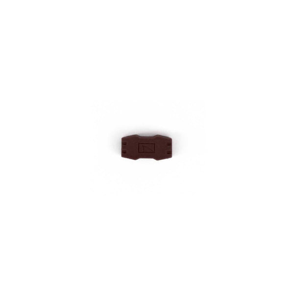 Freestyle Shark Mini Keeper in brown silicone, rectangular with gentle notches, displayed centered on white background.