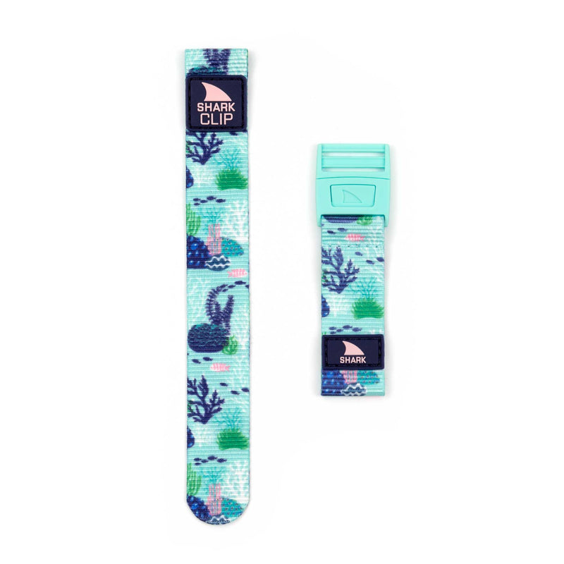 Freestyle STRAP KIT - CLIP - UNDER THE SEA: two ocean-inspired smartwatch straps in blue, purple, and pink tones.