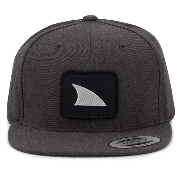 The Freestyle Shark Fin Snapback Hat in Heather Grey features a premium wool blend and adjustable snapback closure.