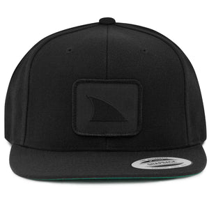 Shark Fin Snapback Hat Black