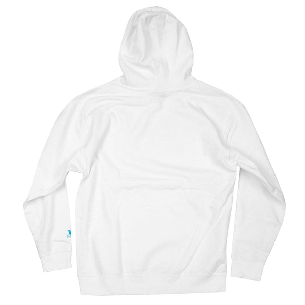 Back view of the Freestyle Unisex Neon Dream Logo Hoodie, comfy and perfect for an 80s summer vibe.