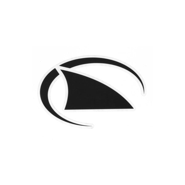 Black geometric abstract shape with curved lines, ideal for Freestyle Fin Waterproof Decal by Freestyle.