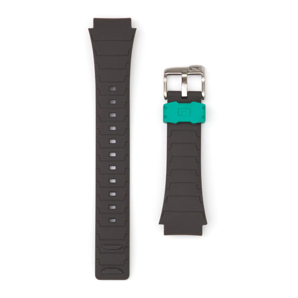 Freestyle Shark Classic Strap Kit: two durable black silicone straps with silver buckle, teal accent, and textured design.