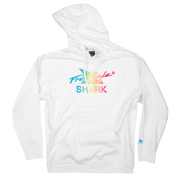 Unisex Neon Dream Logo Hoodie from Freestyle, with vibrant text and an 80s summer vibe.