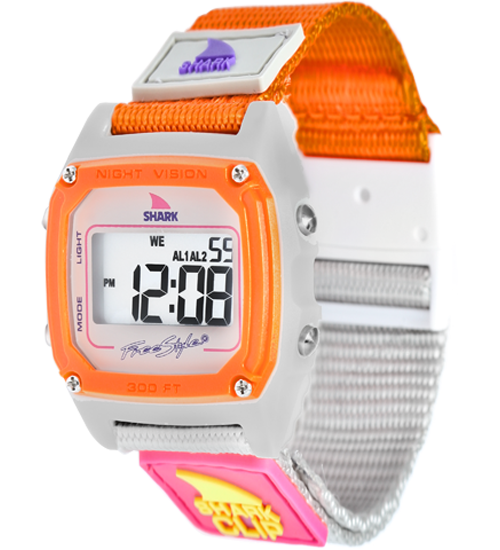 Freestyle Shark Classic Strap Kit features a clip in TAUPE/NEON and SHARK branding for a secure, stylish fit.