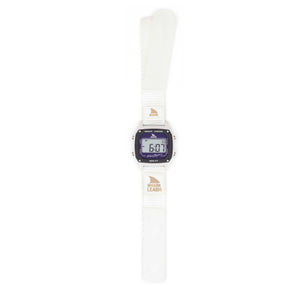 The SHARK CLASSIC LEASH WHITE DOLPHIN by Freestyle is a white, water-resistant watch with a rectangular digital display.