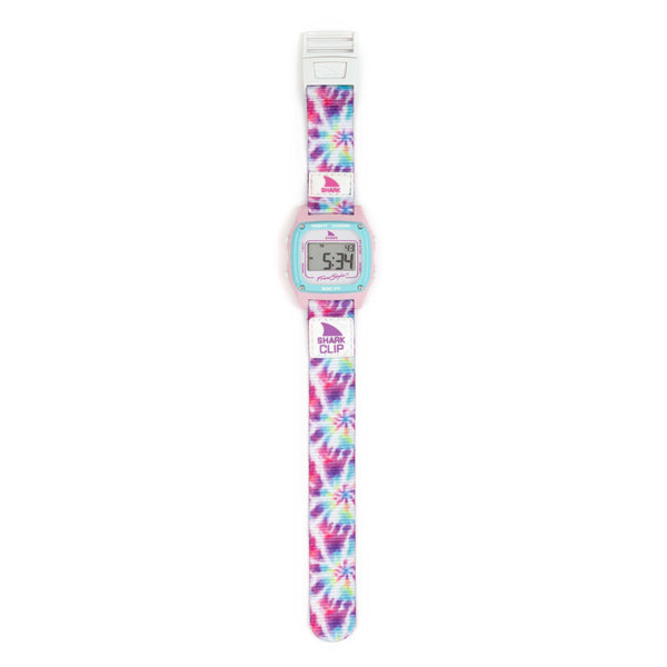 Freestyle SHARK CLASSIC CLIP SNOW CONE tie-dye wristwatch displaying the time 5:34.