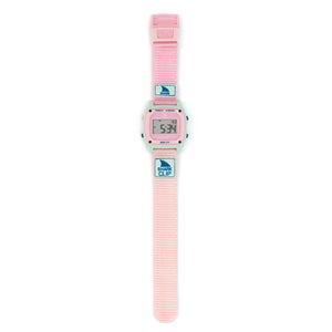 Freestyle SAGE ERICKSON SIGNATURE SHARK CLASSIC CLIP BLUE SAGE PINK digital watch as worn by pro surfer Sage Erickson.