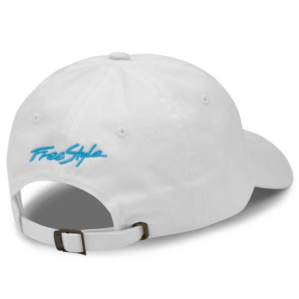 Neon Fin Dad Unstructured Hat White