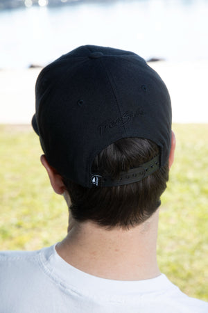Shark Fin Snapback Hat Black