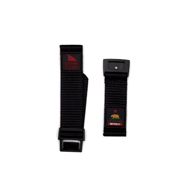 Two Freestyle Shark Classic Strap Kits in CA REPUBLIC BLACK/RED with clip closures displayed on a white background.