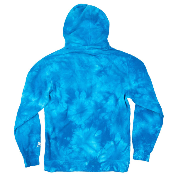 A Freestyle Unisex Aqua Dream Hoodie displayed flat, back side facing up, against a white background.