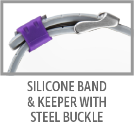 Silicone Band & Keeper With Steel Buckle