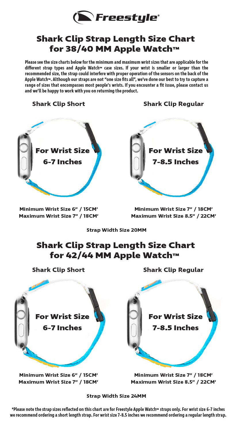 Freestyle Apple Strap Clip Size Chart